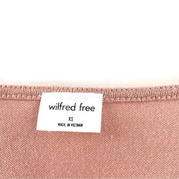 ARITZIA WILFRED NWT Ruched Lynx Cropped Long-sleeve Rose Top - Picture 6 of 8